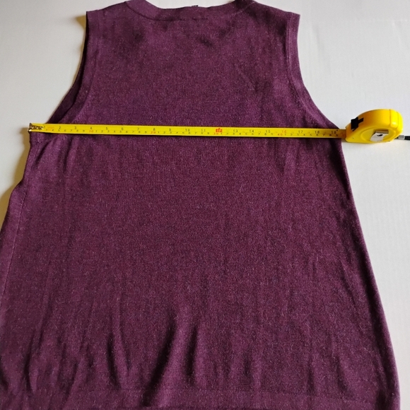 New Eileen Fisher Sleeveless Sweater Size L Merlot Tencel Lyocell, Merino Wool, - Picture 4 of 5